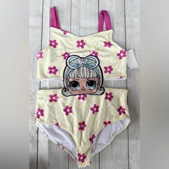 L.O.L. Surprise! Kids Swim One Piece - Yellow and Pink - Picture 1 of 4